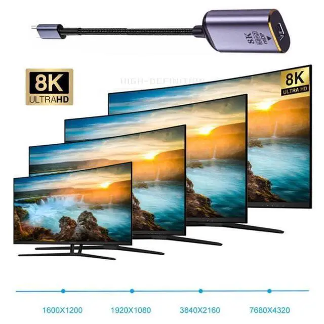 Alt view image 6 of 7 - USB4 Type-C USB-C Source to Mini Displayport Mini-DP Female Cable Display 8K 60HZ UHD 4K Monitor Displays
