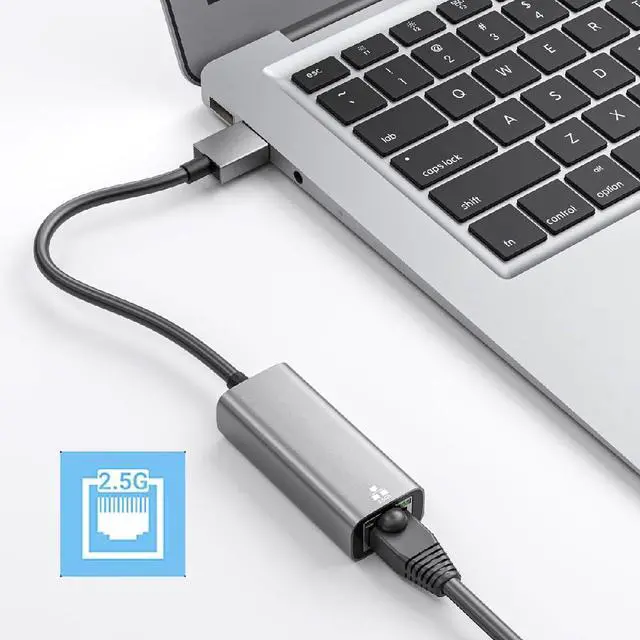 Alt view image 6 of 7 - RJ45 2.5Gbps 2500Mbps to Type-A USB3.0 GBE 1000Mbps Gigabit Ethernet Network LAN Cable Adapter for Desktop Motherboard