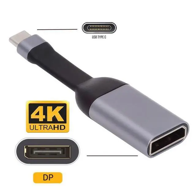 Alt view image 2 of 7 - 4K 60hz USB-C Source to Displayport Sink HDTV Adapter Ultra Slim Flat Cable 1080p for Laptop Tablet Phone