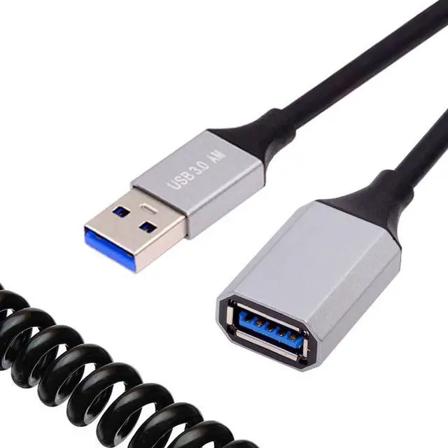 Main image of 5Gbps USB 3.0 Type-A Male to USB3.0 A Female OTG Stretch Coiled Cable Extension for Disk Phone Camera Data 100cm