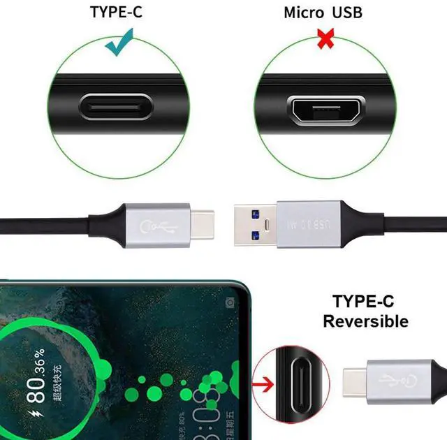 Alt view image 6 of 7 - 5Gbps USB3.0 Type-A Male to USB-C Male OTG Stretch Coiled Cable Extension for Disk Phone Camera Data 100cm