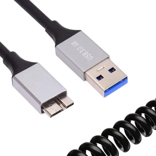 Main image of 5Gbps USB3.0 Type-A Male to Micro-USB3.0 Male OTG Stretch Coiled Cable Extension for Disk Phone Camera Data 100cm