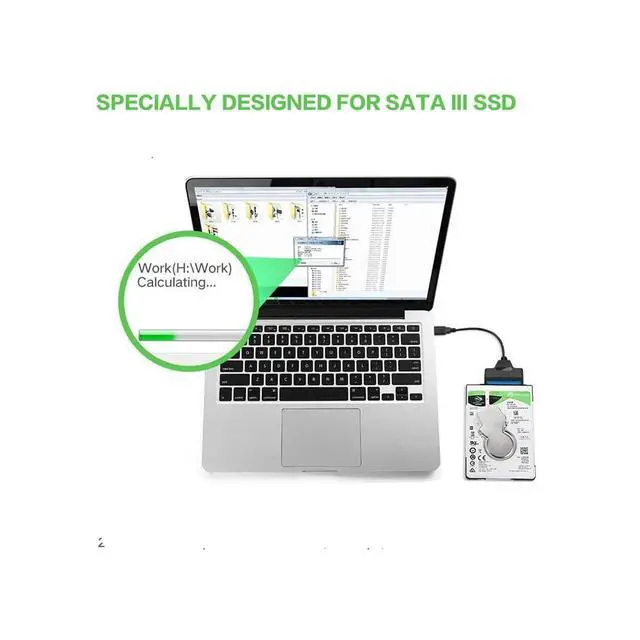 Alt view image 6 of 7 - Type C USB 3.1 Male to SATA 22 Pin 2.5" Hard Disk Driver SSD Adapter Cable for Laptop