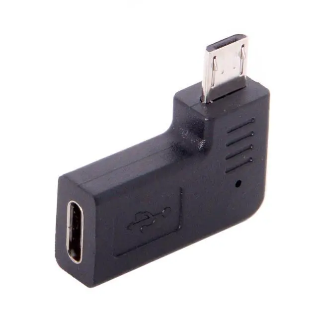 Alt view image 5 of 6 - USB-C Type-C Female to Micro USB 2.0 5Pin Male Data Adapter 90 Degree Left & Right Angled Type (Left Angled)