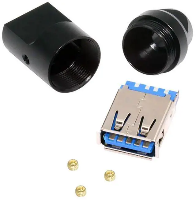Main image of DIY OEM 5Gbps USB 3.0 Female Type-A Socket Receptacle Connector Solder Type with Aluminum Alloy Shell Customization for 6.0mm Cable