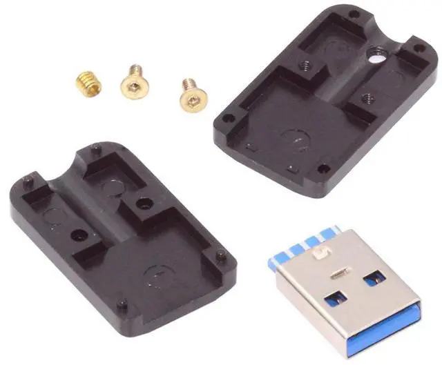 Main image of 5Gbps DIY OEM USB 3.0 Type-A Male Plug Connector Solder Type with Aluminum Alloy Shell Black Customization for 6.0mm Cable