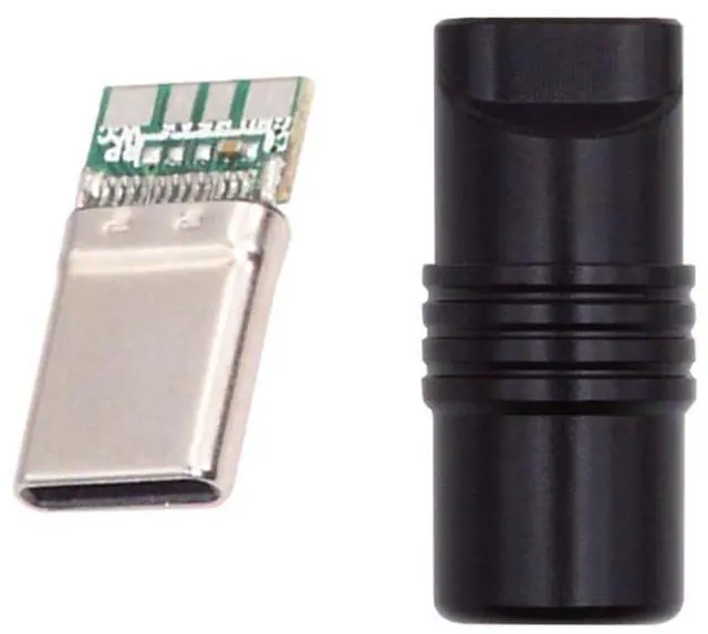 Main image of 5Gbps USB3.1 Type-C Male Customization Plug Connector with Aluminum Alloy Shell Black for 4.0MM~6.0MM Cable