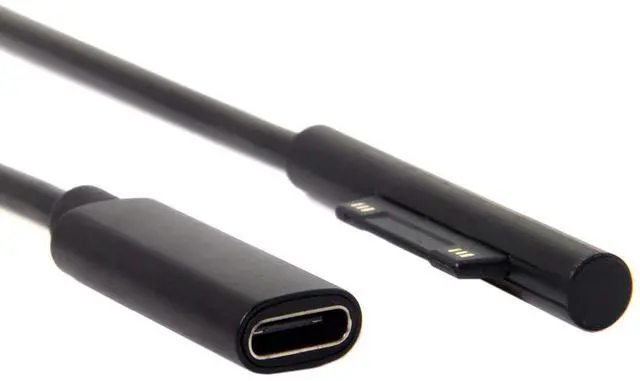 Alt view image 5 of 6 - DC 15V Type-C USB-C Female to Surface Pro3 Pro4 Pro5 Pro6 Book Pro Charge Cable for Laptop