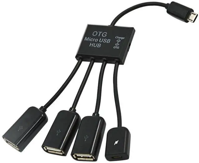 Main image of Micro USB Host OTG 3 Port Hub Adapter Cable with Power for Galaxy S5 i9600 Note3 N9000 Cell Phone & Tablet