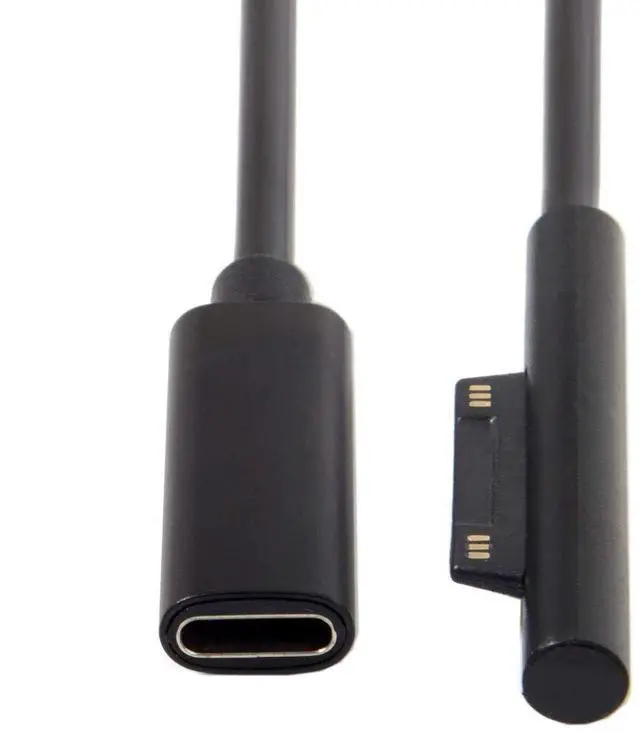 Alt view image 4 of 6 - DC 15V Type-C USB-C Female to Surface Pro3 Pro4 Pro5 Pro6 Book Pro Charge Cable for Laptop