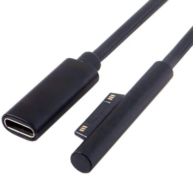 Alt view image 6 of 6 - DC 15V Type-C USB-C Female to Surface Pro3 Pro4 Pro5 Pro6 Book Pro Charge Cable for Laptop