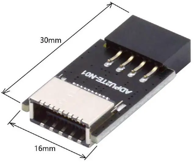 Alt view image 5 of 7 - USB 3.1 Front Panel Socket Key-A Type-E to USB 2.0 9Pin 10Pin Mainboard Header Male Extension Adapter