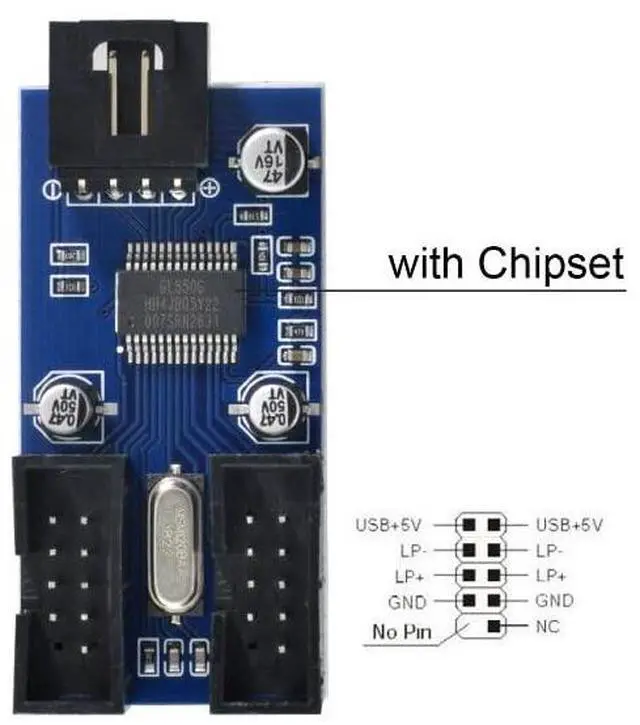 Alt view image 4 of 7 - 9pin USB 2.0 Header 1 to 2/4 Female Extension Cable HUB Connector Adapter Port Multilier