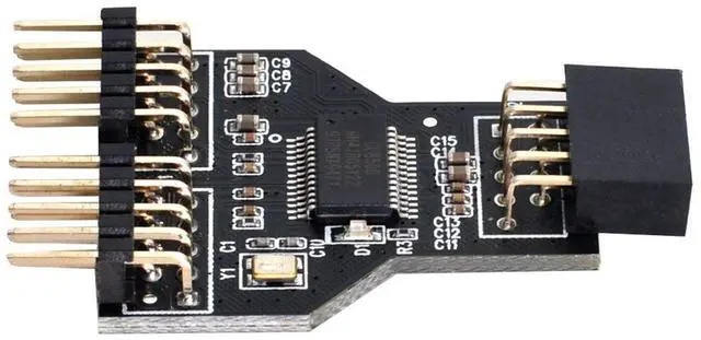 Alt view image 5 of 6 - Motherboard 9pin USB 2.0 Header 1 to 2 Female Extension HUB Connector Adapter Port Multilier