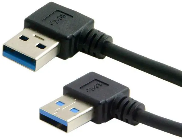 Alt view image 5 of 6 - USB 3.0 Type A Male 90 Degree Left Angled to USB 3.0 A Type Right Angled Extension Cable