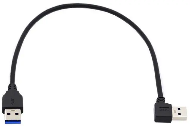 Main image of 5Gbps Data Cable 90 Degree Left Angled USB 3.0 Type-A Male to Straight 3.0 Type-A Male 40cm