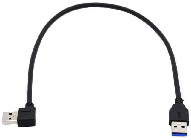 Main image of 5Gbps Data Cable 90 Degree Right Angled USB 3.0 Type-A Male to Straight 3.0 Type-A Male 40cm