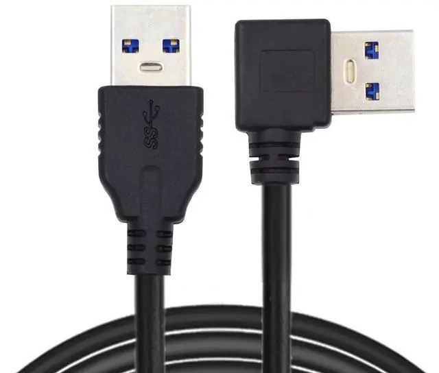 Alt view image 2 of 7 - 5Gbps Data Cable 90 Degree Right Angled USB 3.0 Type-A Male to Straight 3.0 Type-A Male 40cm