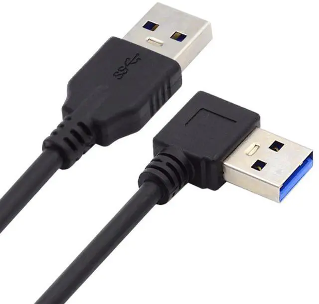 Alt view image 5 of 7 - 5Gbps Data Cable 90 Degree Right Angled USB 3.0 Type-A Male to Straight 3.0 Type-A Male 40cm