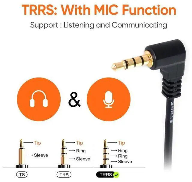 Alt view image 6 of 7 - 3.5mm 4 Poles Audio Stereo Male to Female Extension Cable 10cm Black 90 Degree Right Angled
