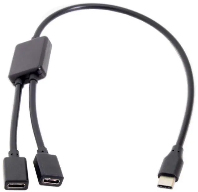 Main image of 30cm Type-C to Dual Ports USB-C Female Hub Cable for Laptop PC & Mouse & Flash Disk