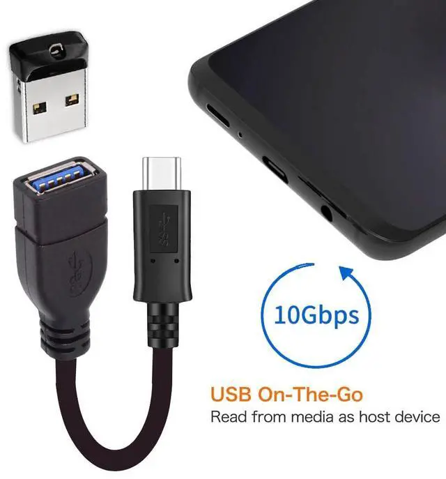 Alt view image 5 of 7 - Reversible Design USB 3.0 3.1 Type C Male Connector to A Female OTG Data Cable for Tablet Mobile Phone 20cm