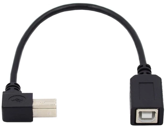 Main image of Type B Male to Female USB 2.0 Extension Cable 90 Degree Right Angled for Printer Scanner Disk 20cm