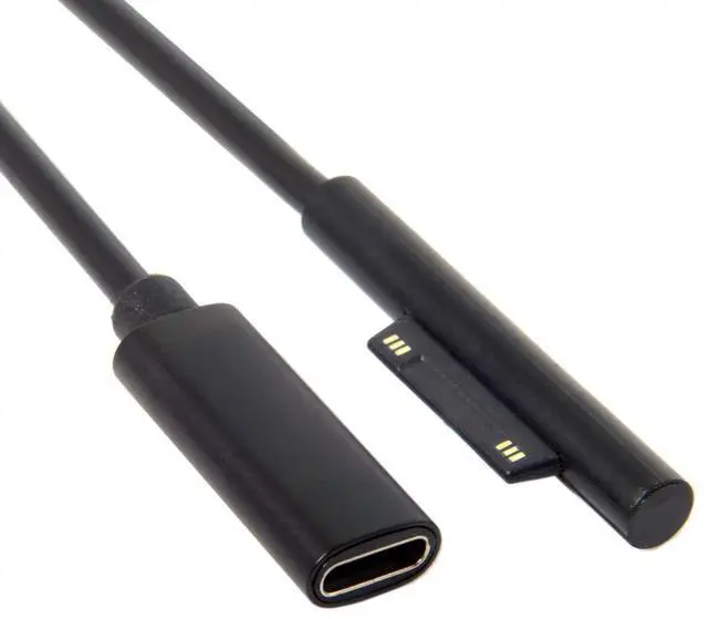 Alt view image 2 of 6 - DC 15V Type-C USB-C Female to Surface Pro3 Pro4 Pro5 Pro6 Book Pro Charge Cable for Laptop