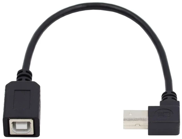 Main image of Type B Male to Female USB 2.0 Extension Cable 90 Degree Up Angled for Printer Scanner Disk 20cm