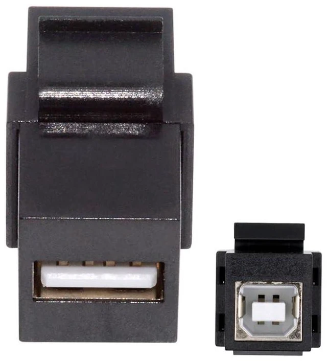 Alt view image 7 of 7 - 480Mbps USB2.0 A Female to USB Type-B Female Extension Keystone Jack Coupler Adapter for Wall Plate Panel USB Cable