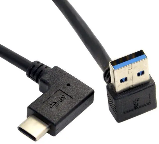 Main image of Reversible USB 3.1 USB-C Angled to 90 Degree Up Angled A Male Data Cable for Tablet Mobile Phone (30cm)