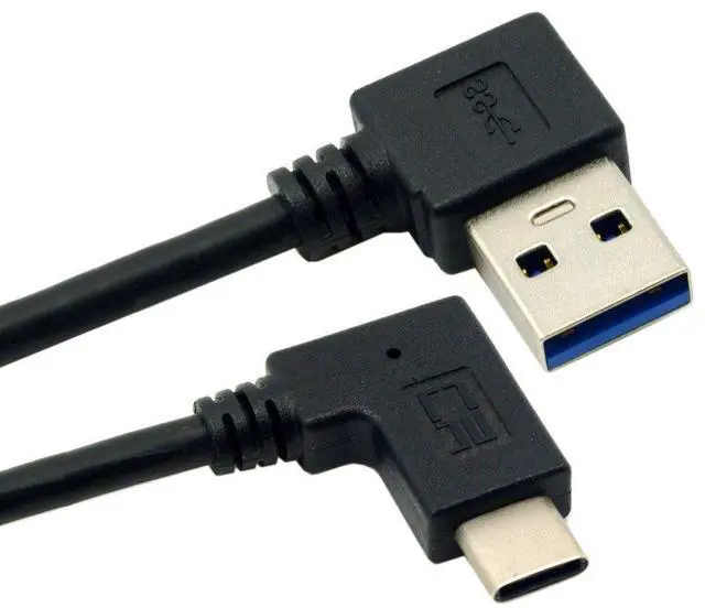 Alt view image 6 of 7 - Reversible USB 3.1 USB-C Angled to 90 Degree Right Angled USB 3.0 Cable for Tablet Mobile Phone (30cm)