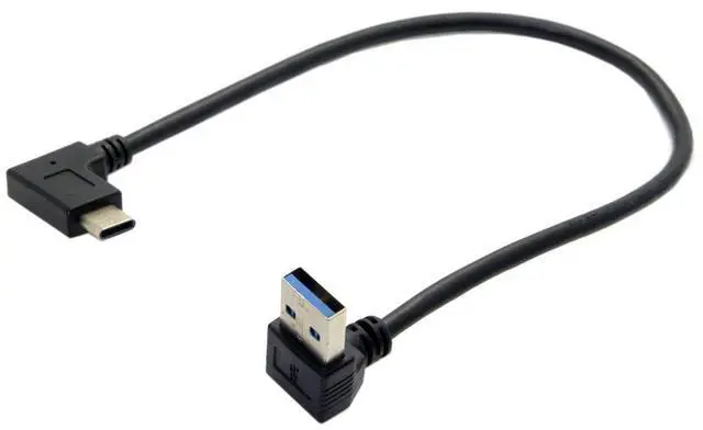 Alt view image 7 of 7 - Reversible USB 3.1 USB-C Angled to 90 Degree Up Angled A Male Data Cable for Tablet Mobile Phone (30cm)