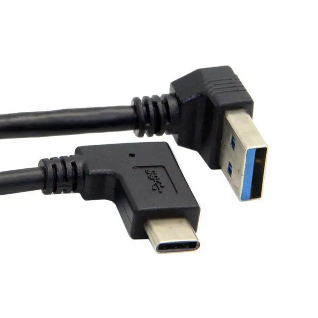 Alt view image 5 of 7 - Reversible USB 3.1 USB-C Angled to 90 Degree Down Angled A Male Data Cable for Tablet Mobile Phone (30cm)