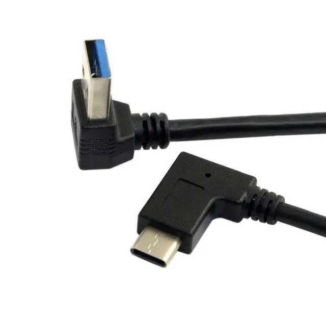 Alt view image 7 of 7 - Reversible USB 3.1 USB-C Angled to 90 Degree Down Angled A Male Data Cable for Tablet Mobile Phone (30cm)