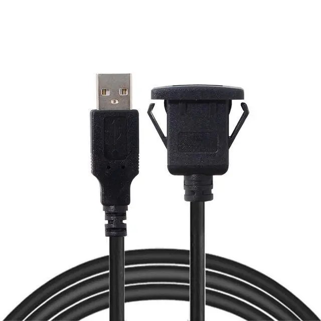 Alt view image 5 of 7 - 1m Waterproof Single USB 2.0 Extension Latch Mount Car AUX Cable for Dashboard Panel