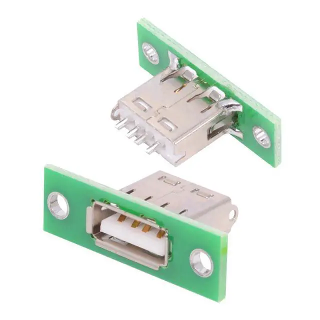 Alt view image 7 of 7 - 5pcs/Set Reversible DIY OEM USB Type-A Female Plug Connector with Panel Mount Solder Type