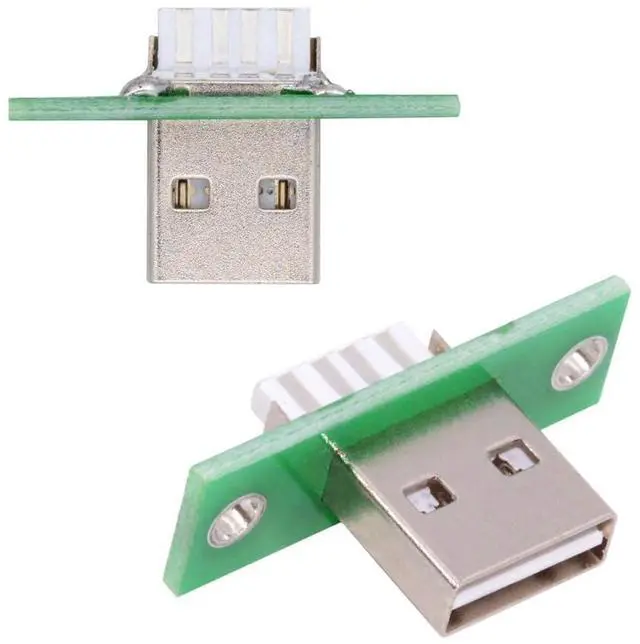 Alt view image 7 of 7 - 5pcs/Set Reversible DIY OEM USB Type-A Male Plug Connector with Panel Mount Solder Type