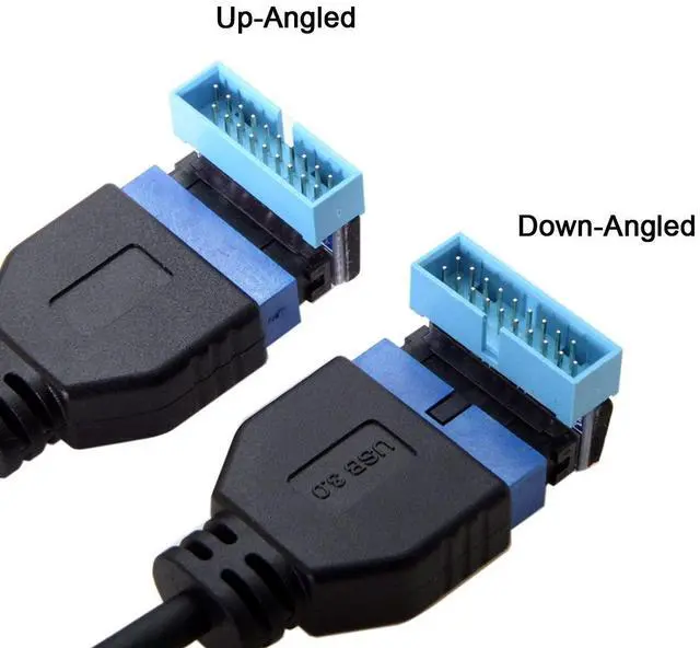 Alt view image 3 of 7 - USB 3.0 20pin Male to Female Extension Adapter Down Angled 90 Degree for Motherboard Mainboard