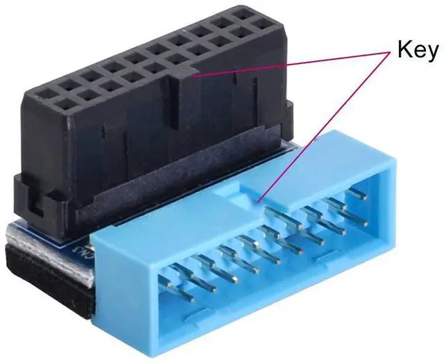 Alt view image 5 of 7 - USB 3.0 20pin Male to Female Extension Adapter Up Down Angled 90 Degree for Motherboard Mainboard (Down Angled)