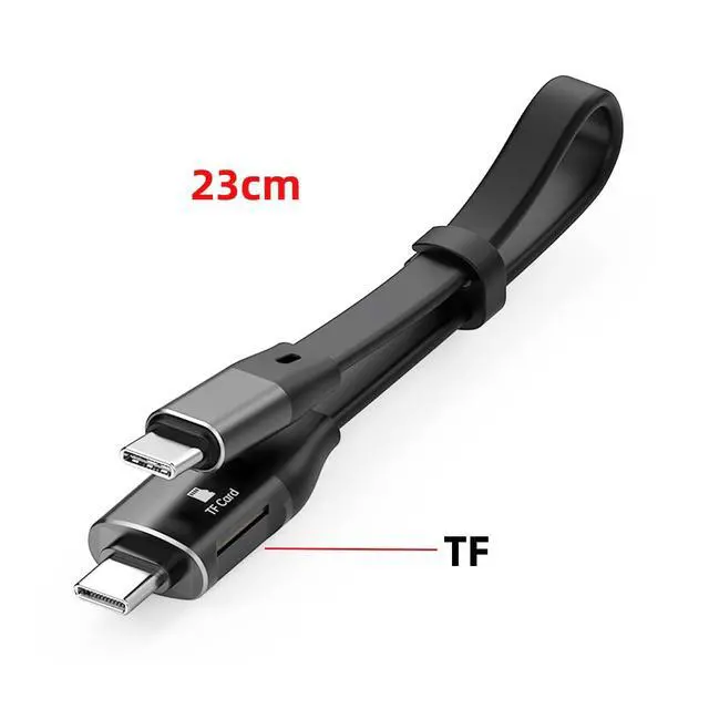Alt view image 2 of 7 - USB 3.1 10Gbps Male to Male Type-C USB-C & TF Micro-SD Card Reader Flat Slim FPC Data Cable for Laptop Phone