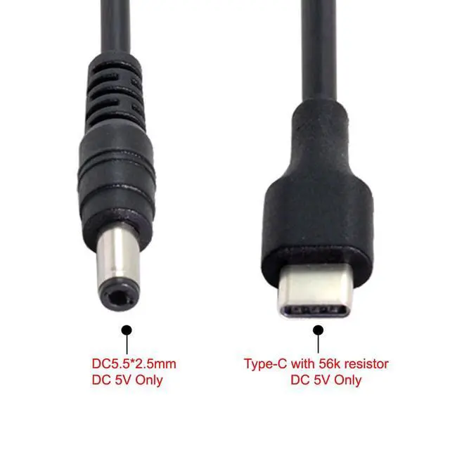 Alt view image 3 of 7 - DC 5V USB 3.1 Type C USB-C to DC 5.5 2.5mm Power Plug Extension Charge Cable for Air Pro 20cm