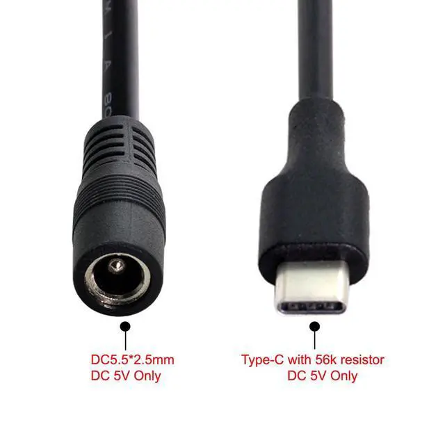 Alt view image 3 of 7 - USB 3.1 Type C USB-C to DC 5.5 2.5mm Power Jack Extension Charge Cable for Air Pro 10cm
