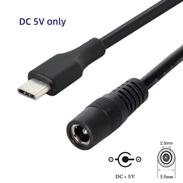 Alt view image 4 of 7 - USB 3.1 Type C USB-C to DC 5.5 2.5mm Power Jack Extension Charge Cable for Air Pro 10cm