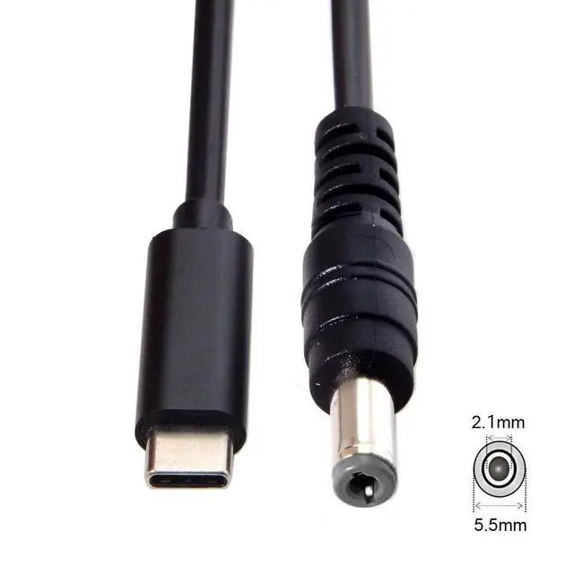 Alt view image 7 of 7 - Type C USB-C Input to Rectangle 5.5x2.1mm Power PD Charge Cable for Laptop Notebook(5.5x2.1mm)