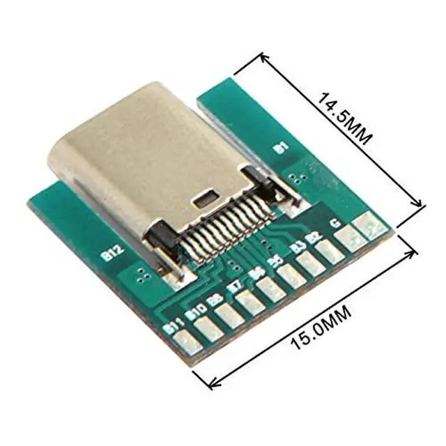 Alt view image 3 of 6 - DIY 24pin USB 3.1 Type C Female Socket Connector SMT Type with PC Board