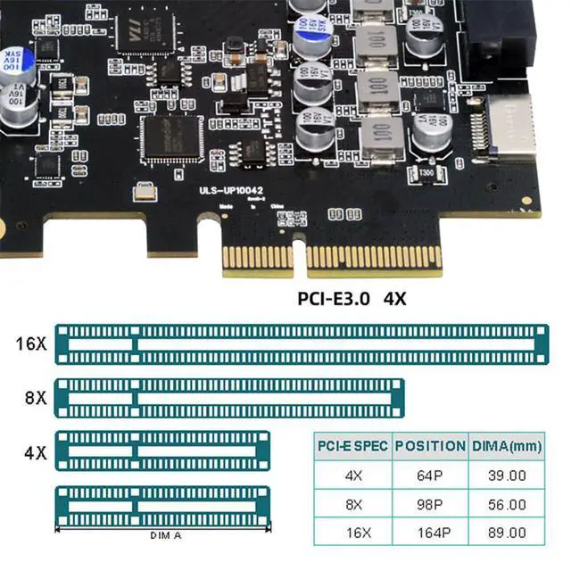 Alt view image 5 of 7 - 10Gbps USB 3.1 Type-E Front Panel Socket & 19Pin/20Pin USB3.0 & Dual Type-C USB-C to PCI-E Express Card Adapter ASM3142 VL822