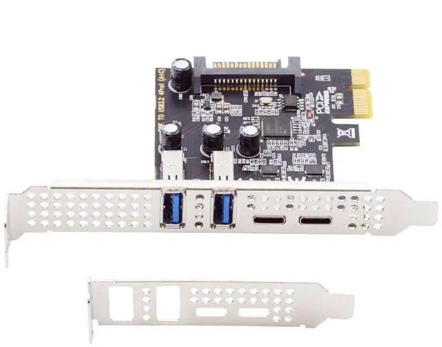 Main image of 5Gbps USB3.1 Gen1 Dual Type-A & Type-C USB-C Female to PCI-E Express 1x Card Adapter with Low Profile Bracket