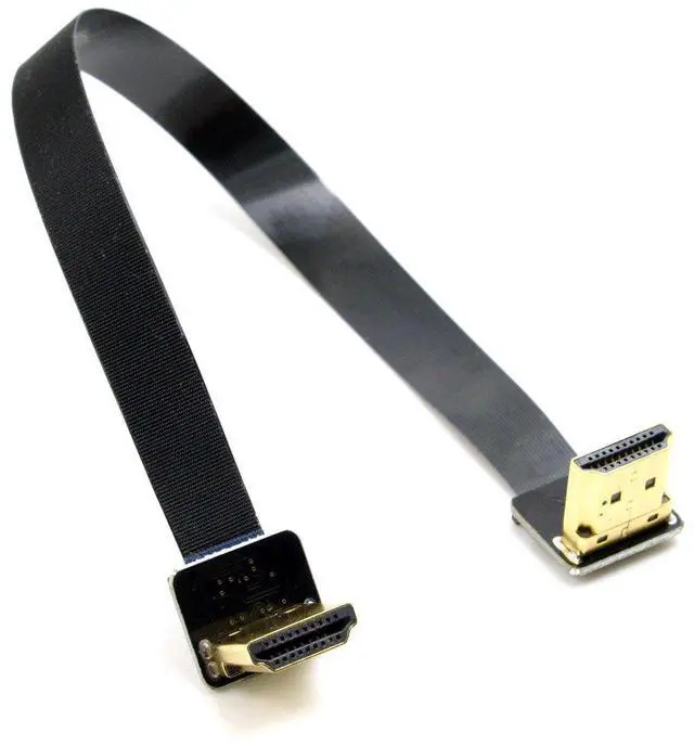 Alt view image 6 of 6 - CableccFPV Dual Up Angled 90 Degree HDMI Type A Male to Male HDTV FPC Flat Cable 20cm for Multicopter Aerial Photography