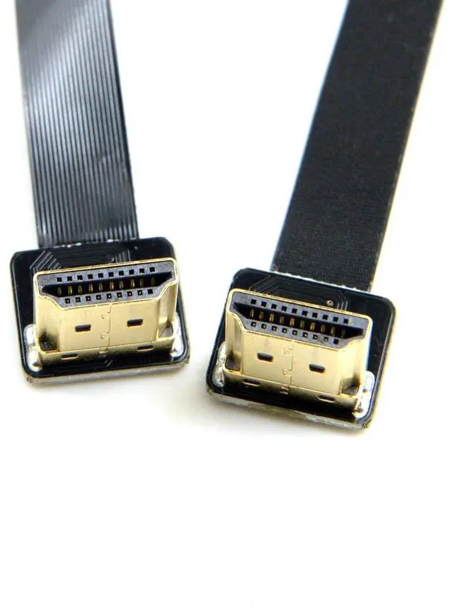 Alt view image 5 of 6 - CableccFPV Dual Up Angled 90 Degree HDMI Type A Male to Male HDTV FPC Flat Cable 20cm for Multicopter Aerial Photography